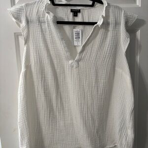 Torrid sheer white blouse nwt 0x